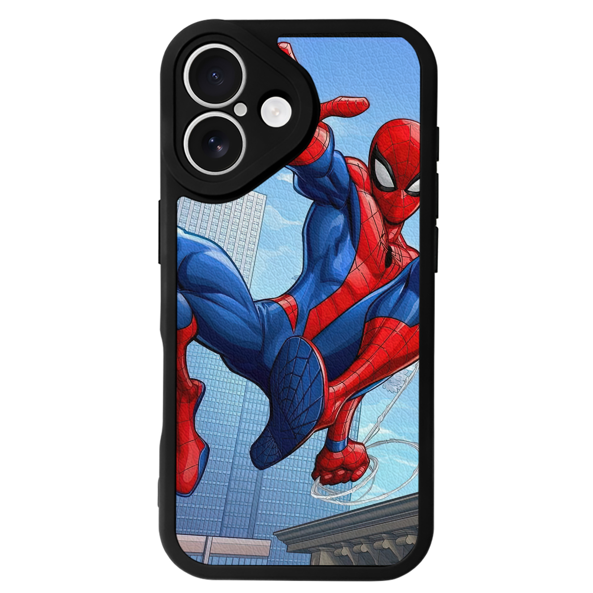 Spider Man スパイダーマン 【iPhone 16シリーズ対応】シリコンスマホケース（レザー調） 材質：シリコン